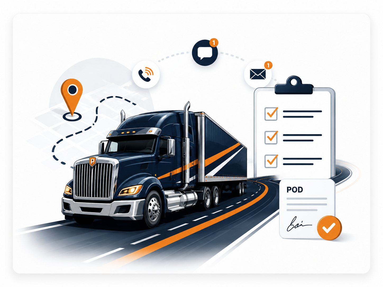 Pladit Canada Inc. truck with shipment tracking and proof of delivery graphics